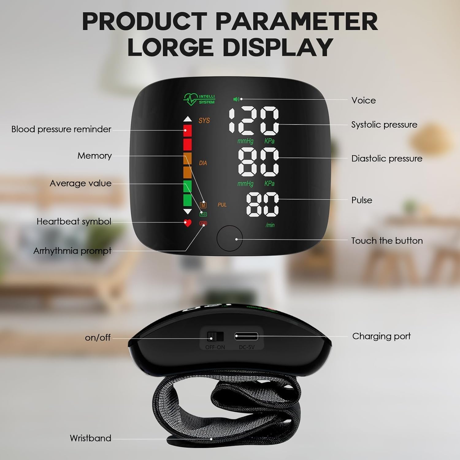Ofrdncy LED Mini Portable Display BP Monitor