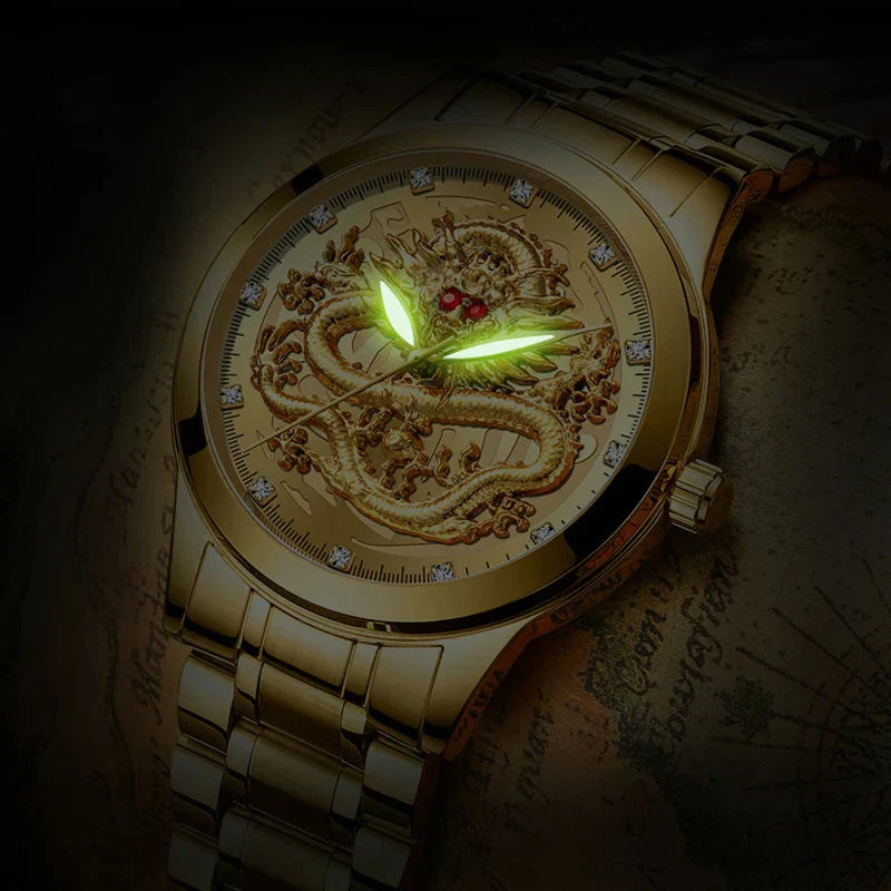 Gold Dragon Luxury Fashion Casual Watch for Men